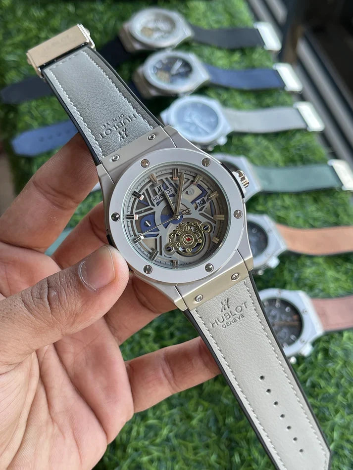 Luxury Silver Skeleton Men's Watch