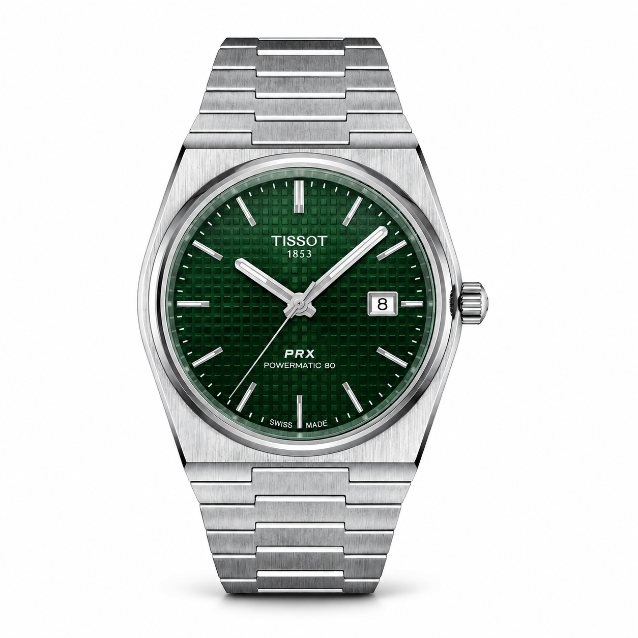 Green Dial Stainless Steel Watch for Men