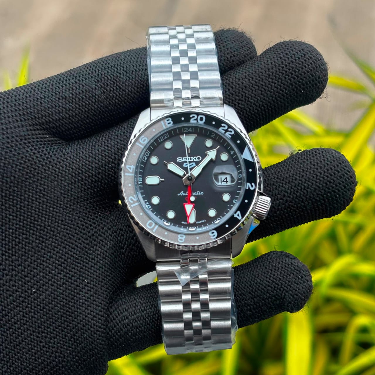 Orange Dial GMT Style Watch for Men