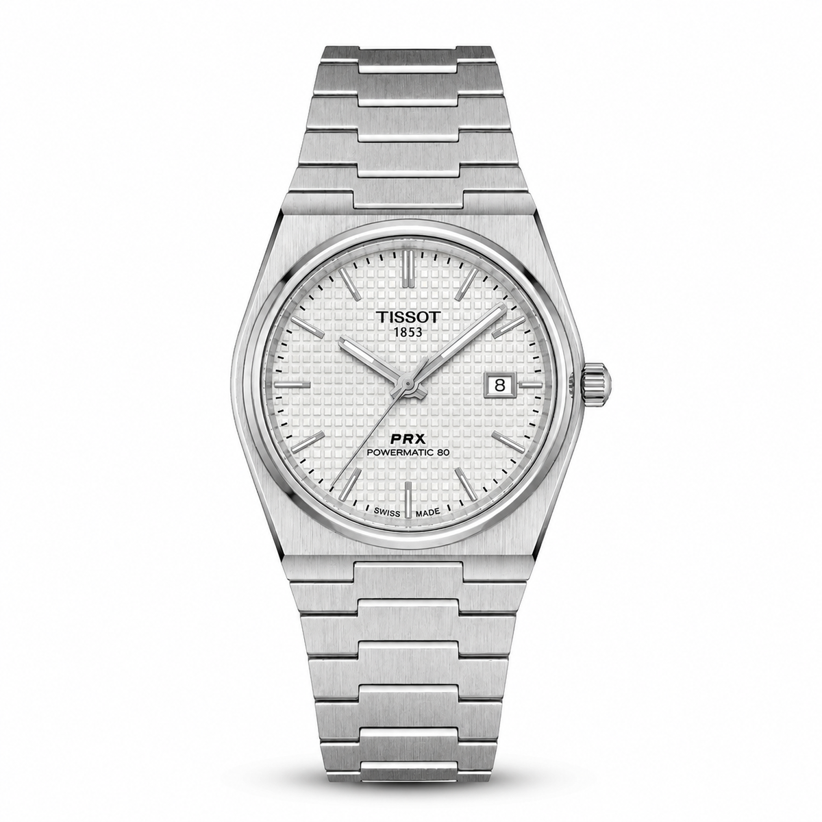 White Dial Stainless Steel Watch for Men