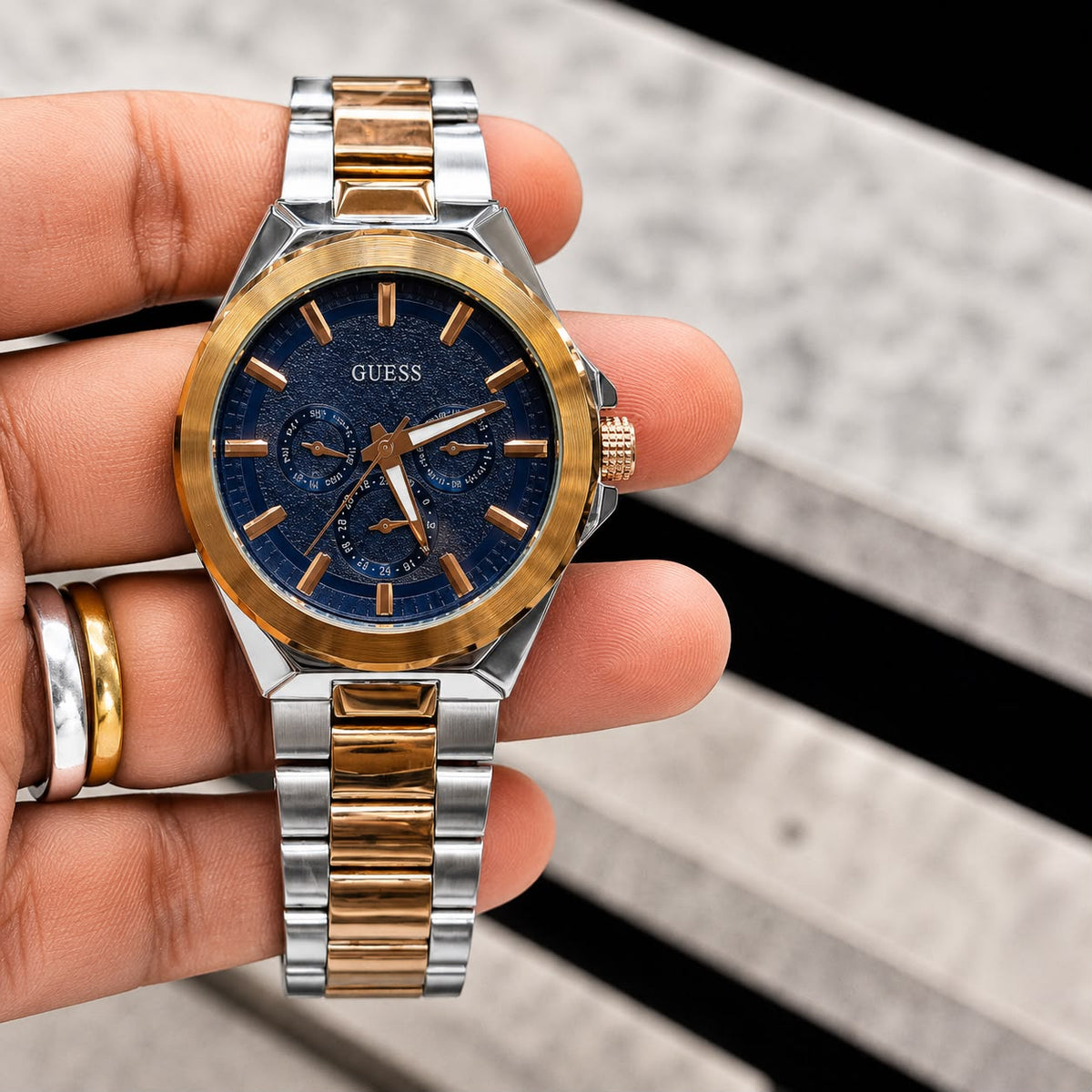 Luxury Gold Tone Chronograph Watch for Men