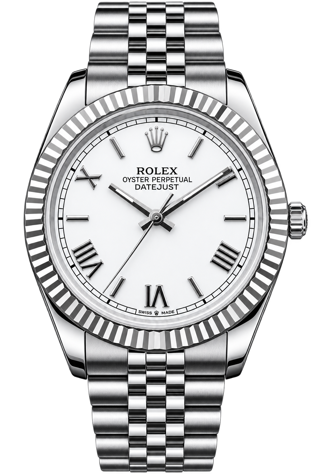 Luxury White Dial Silver Watch for Men