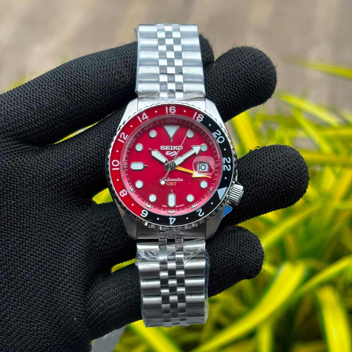 Orange Dial GMT Style Watch for Men