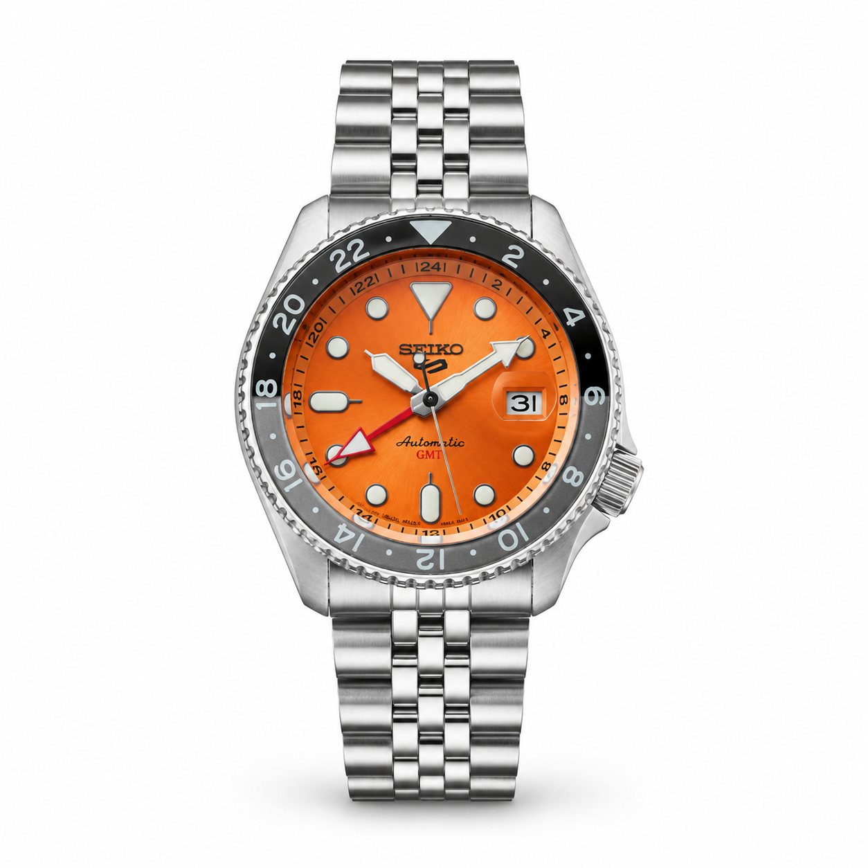 Orange Dial GMT Style Watch for Men