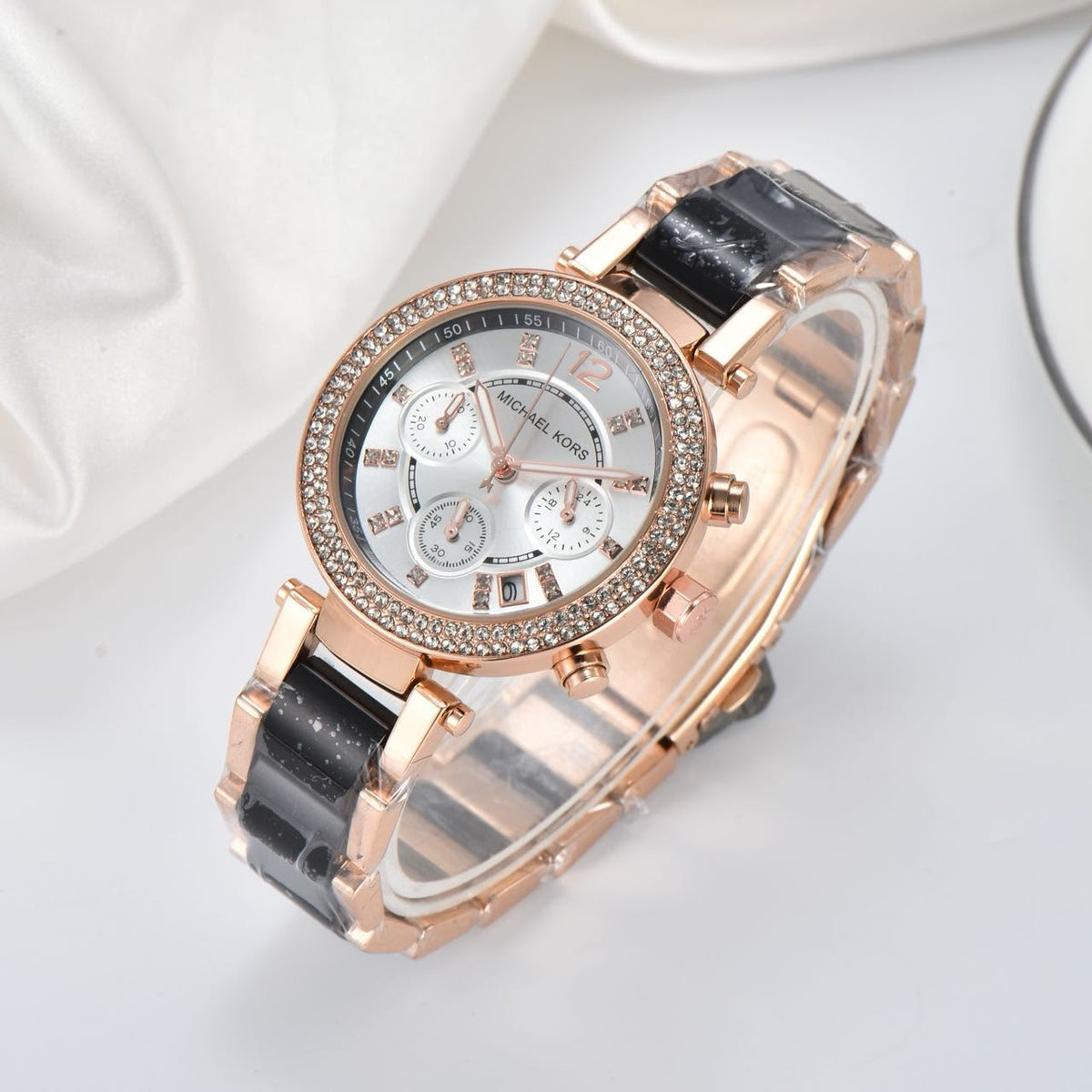 Women’s Rose Gold Crystal Chronograph Watch