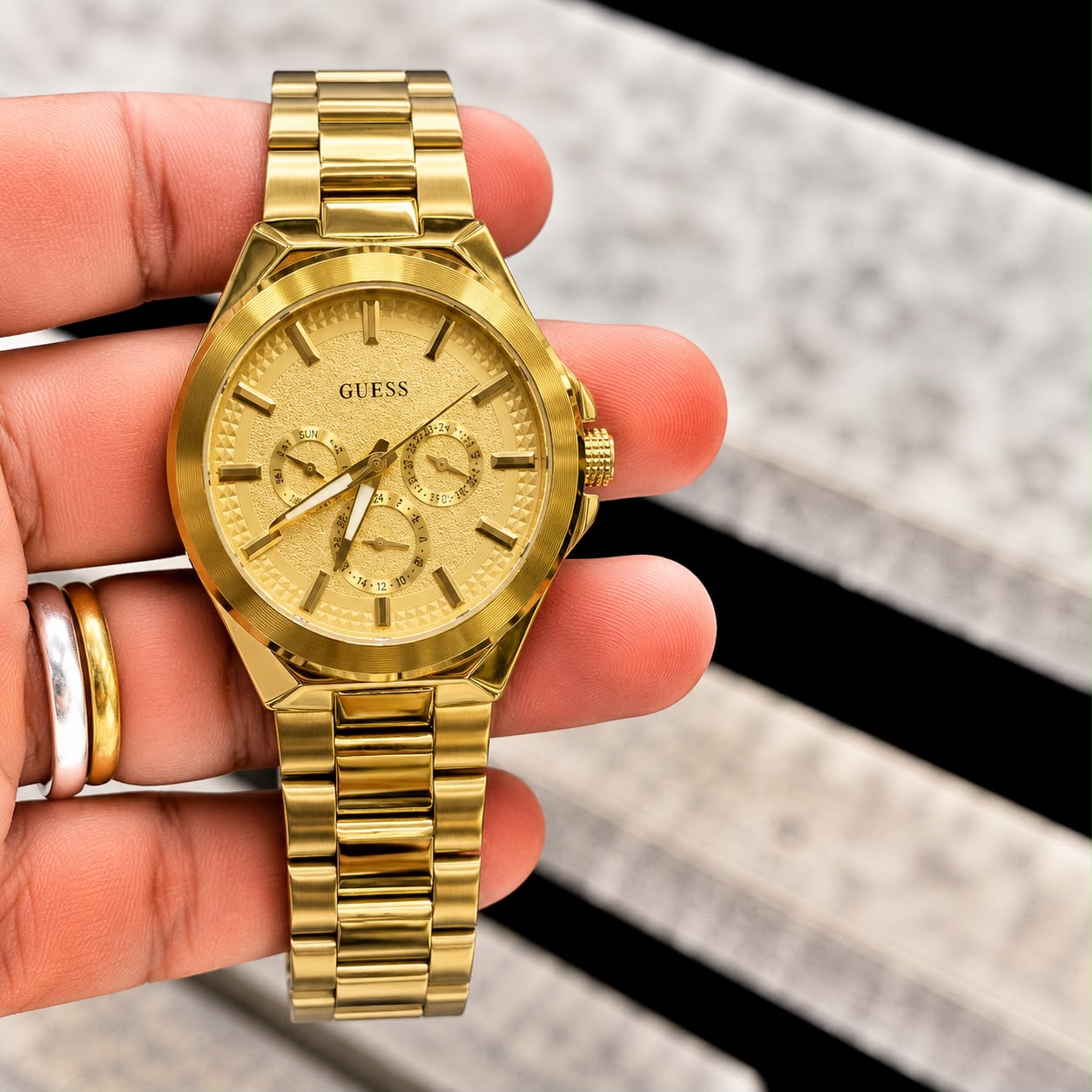 Luxury Gold Tone Chronograph Watch for Men