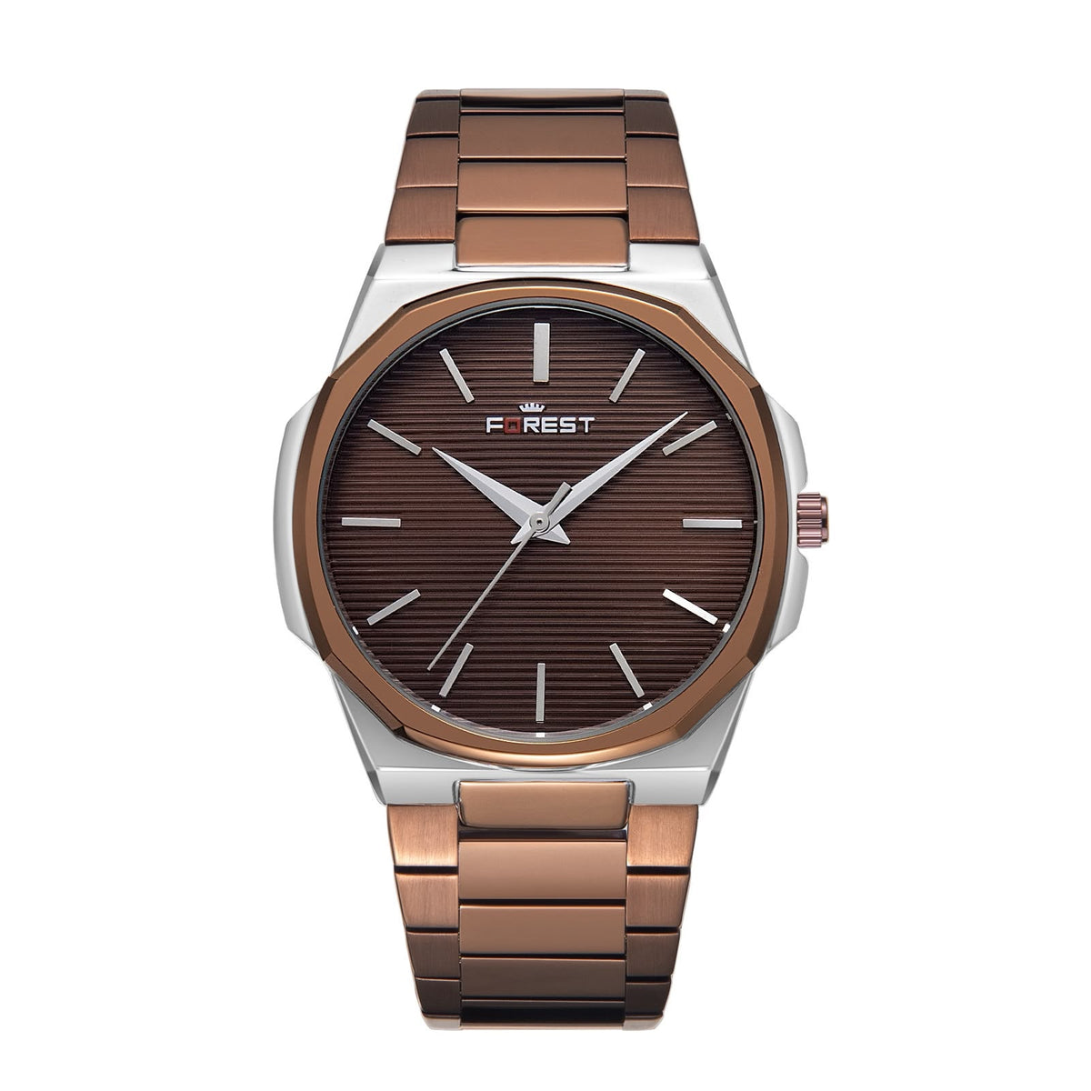 Luxury Silver & Gold Dial Watch for Men