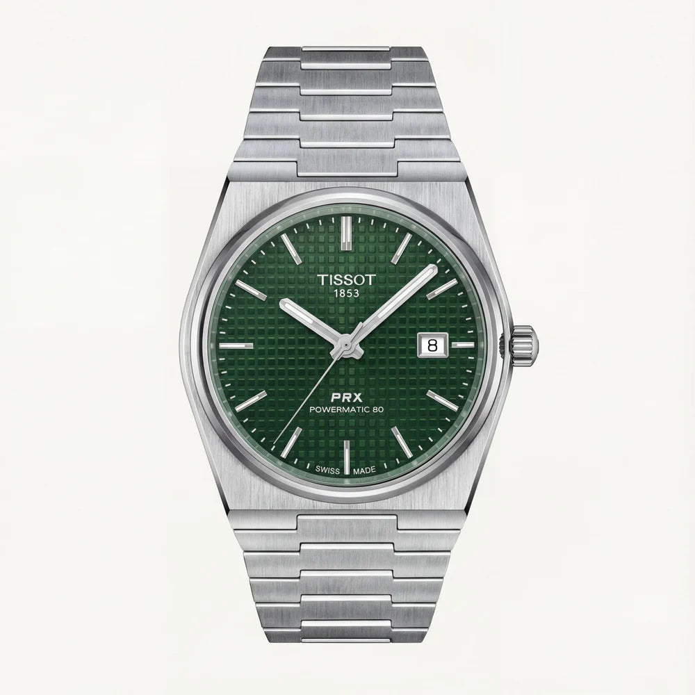 Green Dial Stainless Steel Watch for Men