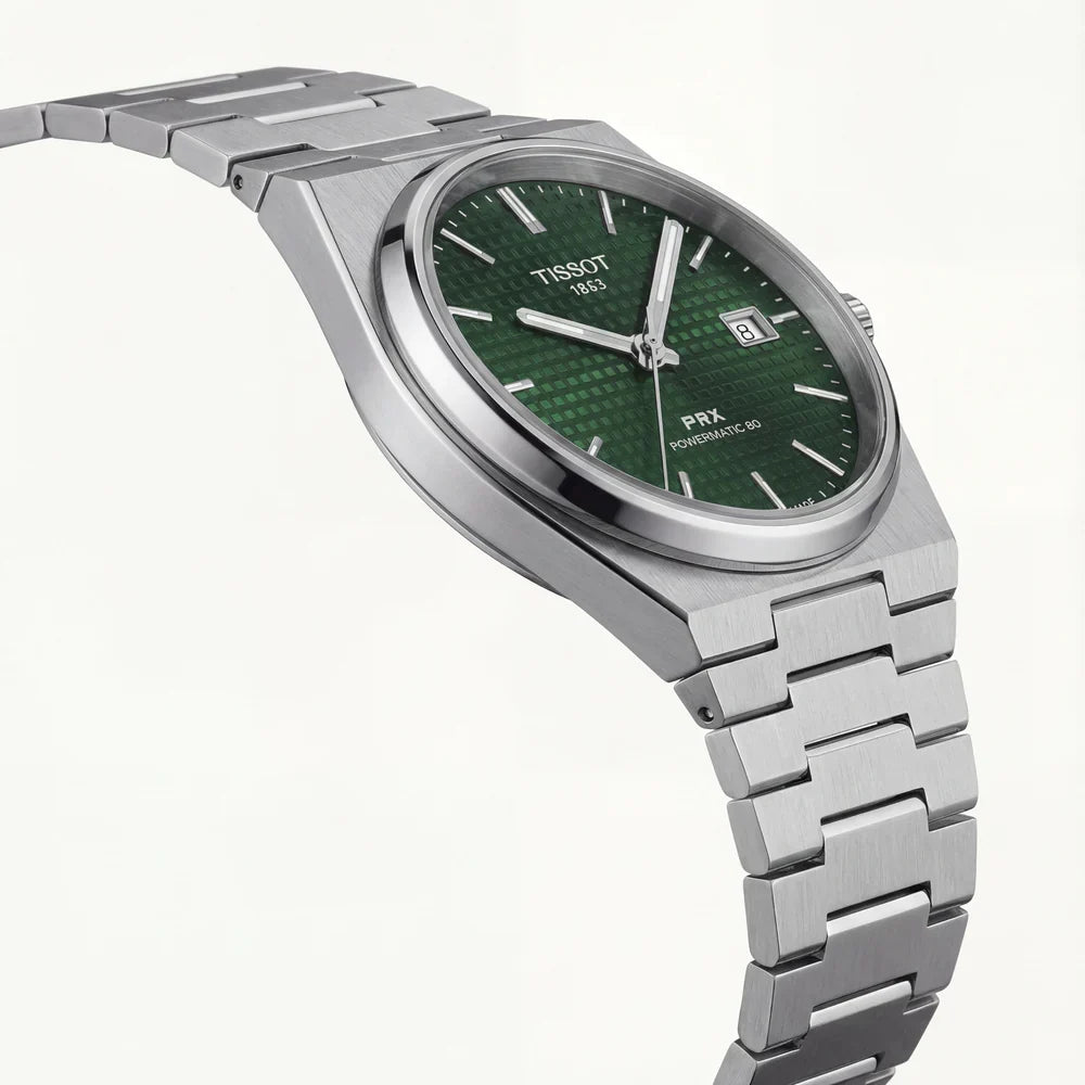 Green Dial Stainless Steel Watch for Men