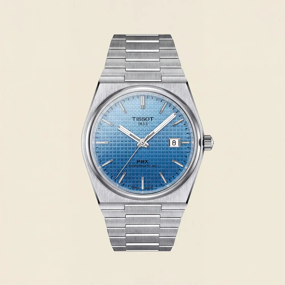 Blue Dial Stainless Steel Watch for Men