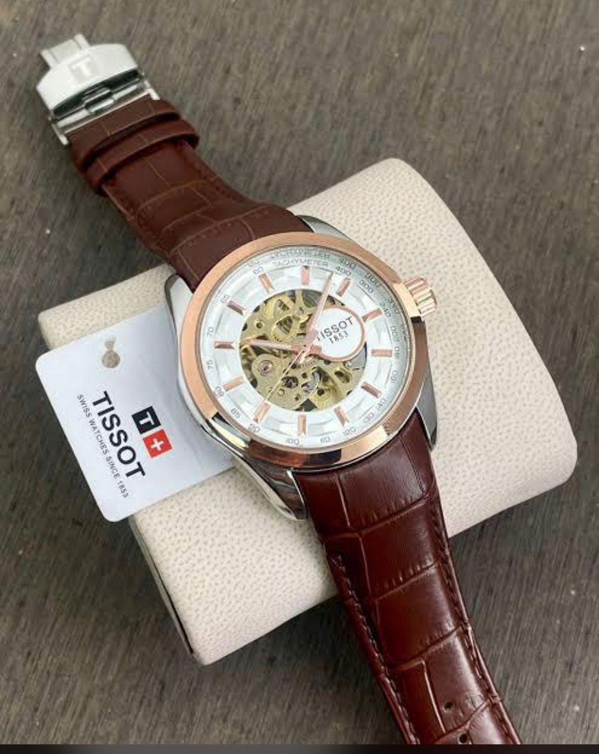 TISSOT 1853 AUTO DEIL LEATHER BELT