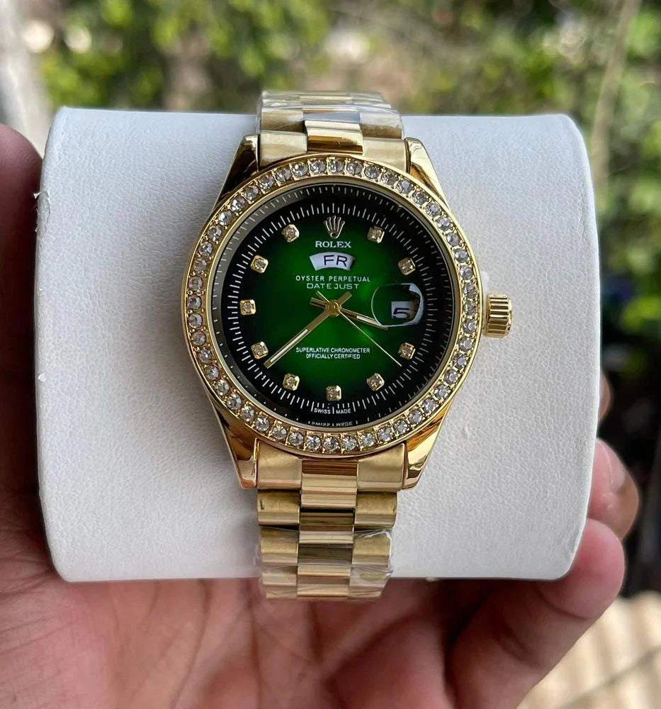 Rolex Day-Date Green Dial Gold Watch