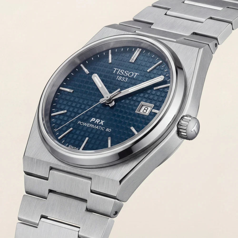 Blue Dial Stainless Steel Watch for Men
