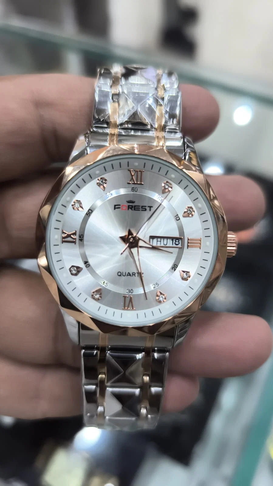 FOREST Two-Tone Gold Silver Quartz Watch