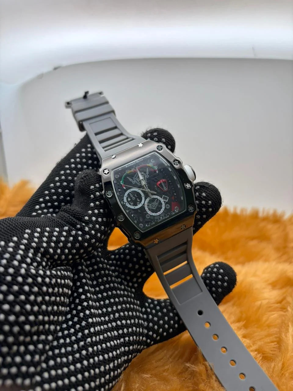 Luxury Black Skeleton Watch for Men