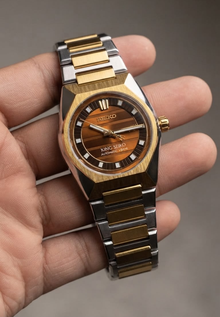 Brown Dial Two-Tone Luxury Automatic Watch