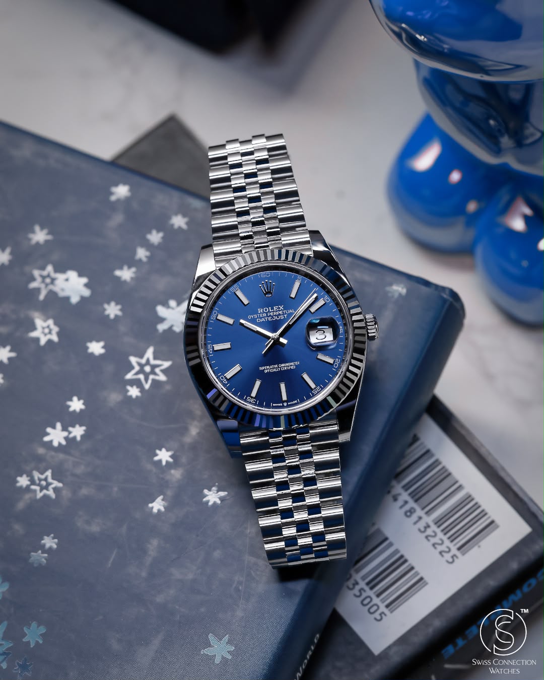 Luxury Blue Dial Silver Watch for Men