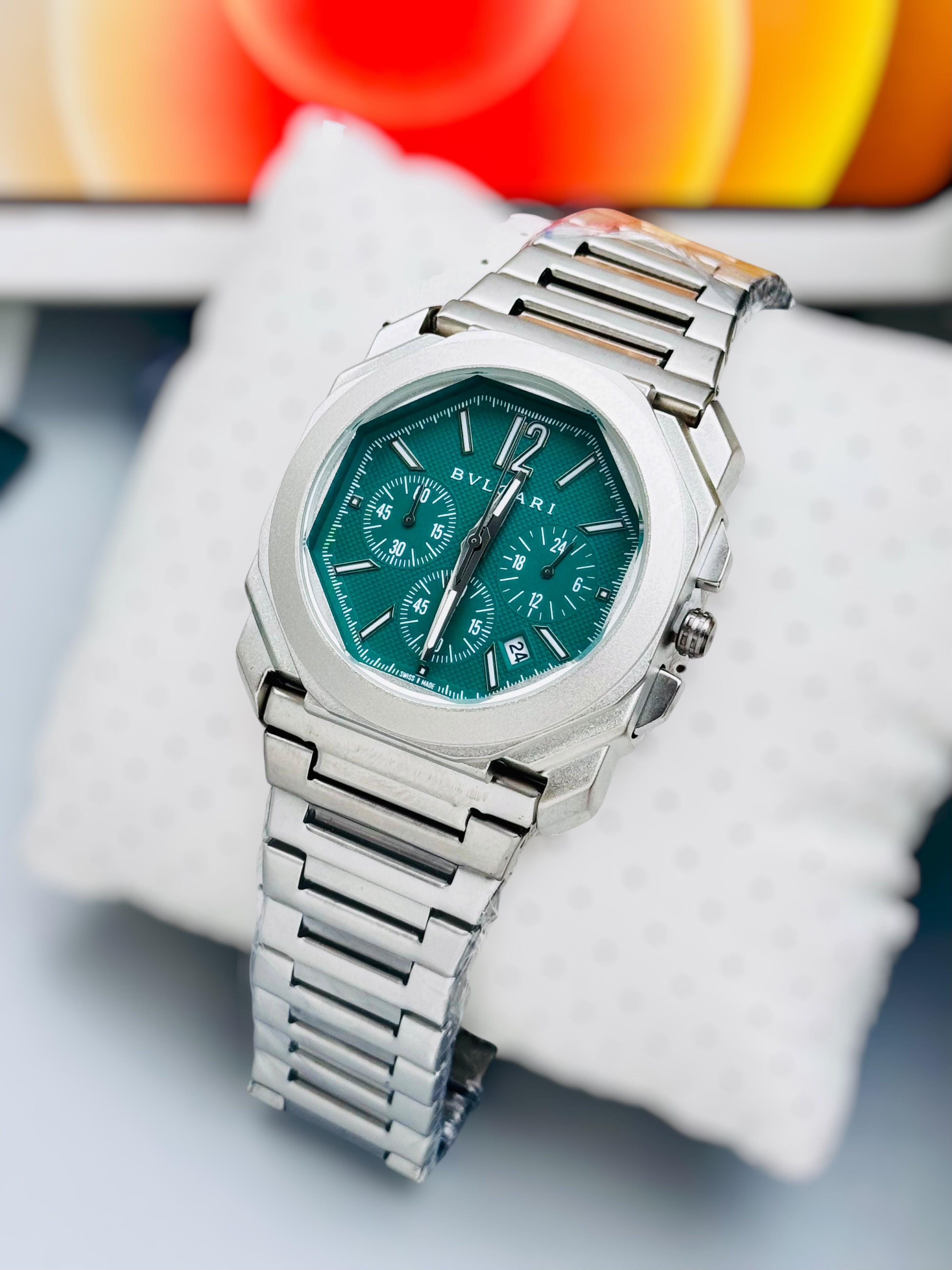 Luxury Silver Chronograph Style Men’s Watch