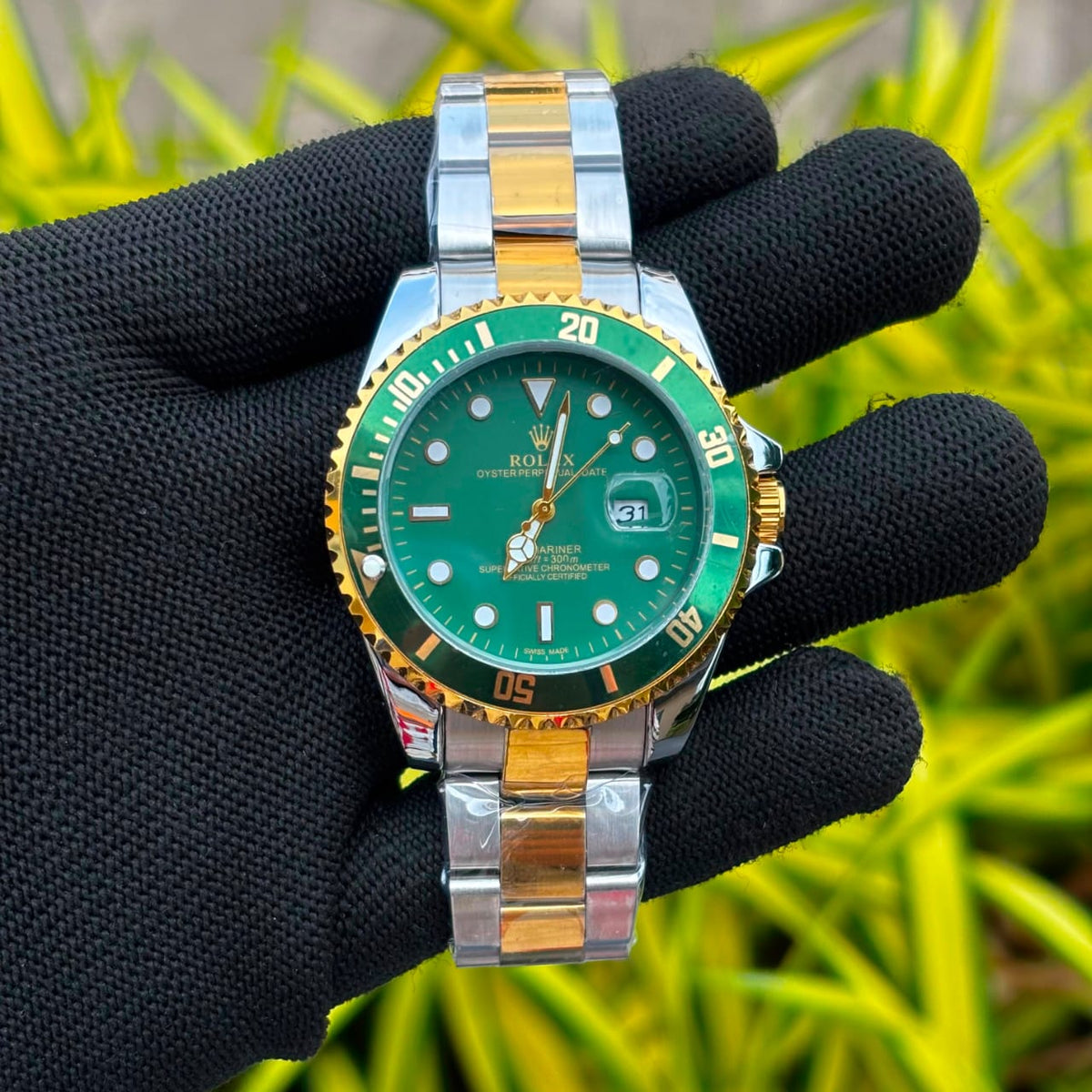 Gold Dial Diver Style Watch for Men