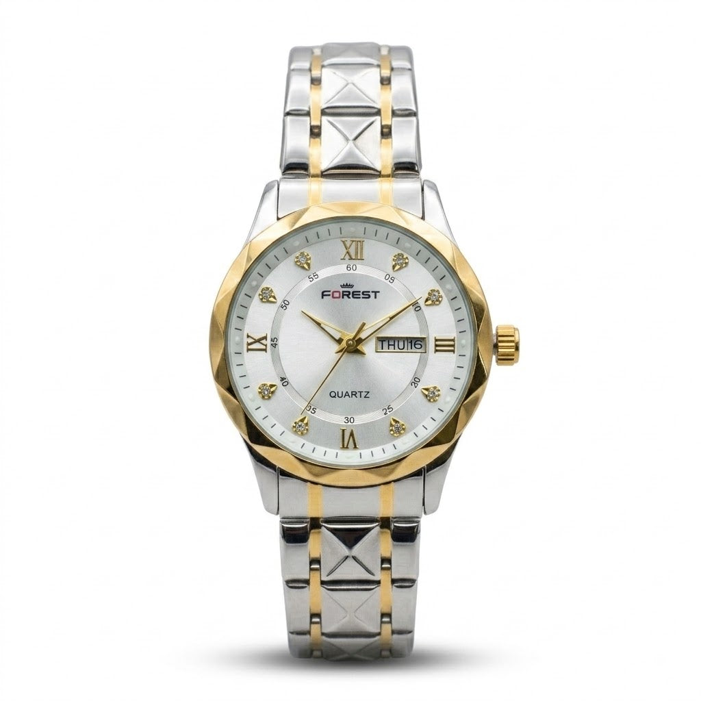 FOREST Two-Tone Gold Silver Quartz Watch