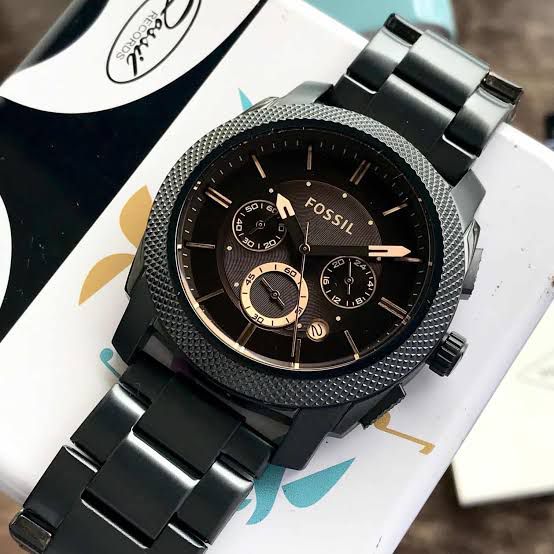 Fossil Men’s Black Chronograph-Style Watch