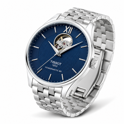 Blue Dial, Silver Stainless Steel Bracelet