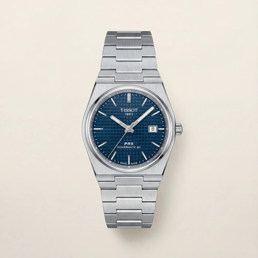 Blue Dial Stainless Steel Watch for Men