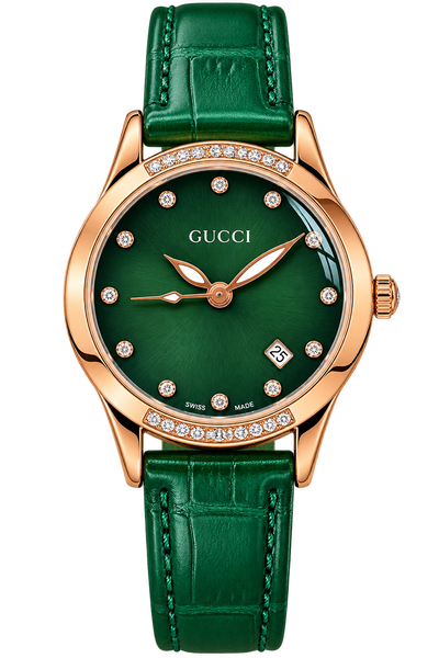 Luxury Green Dial Rose Gold Watch for Women