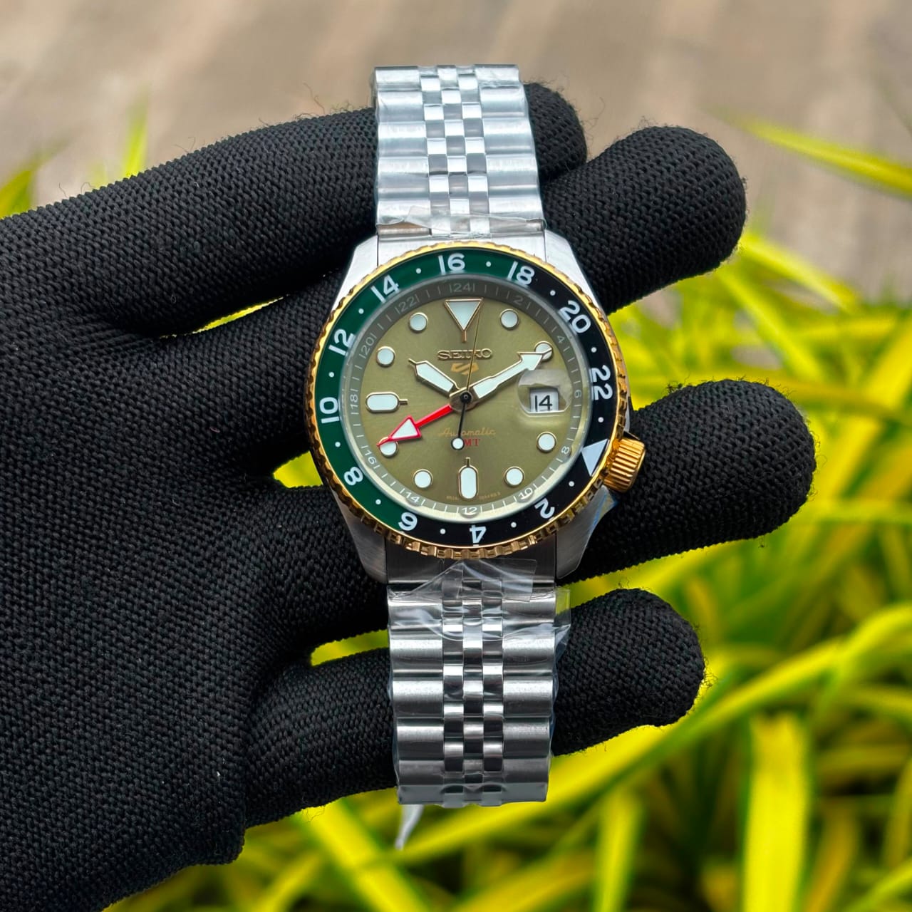 Orange Dial GMT Style Watch for Men