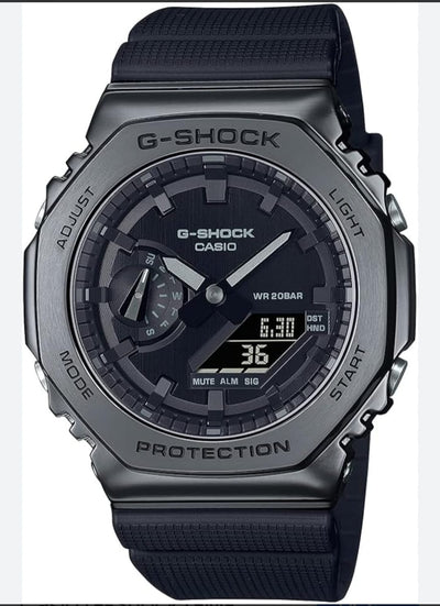 Light Blue Analog-Digital Dial, Silver Case & Black Strap