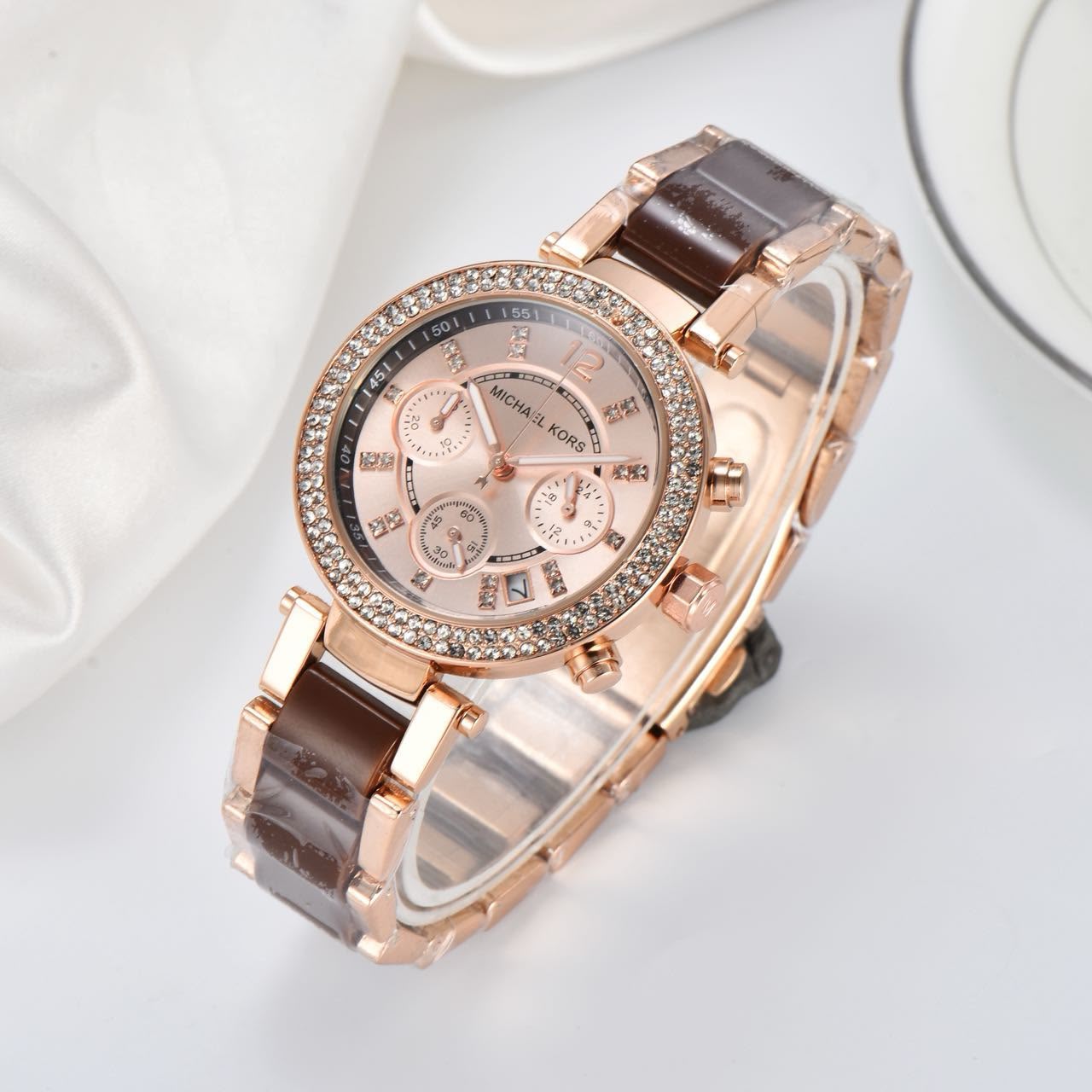 Women’s Rose Gold Crystal Chronograph Watch