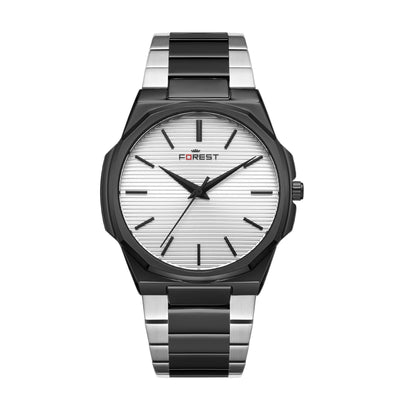 Luxury Silver & Gold Dial Watch for Men