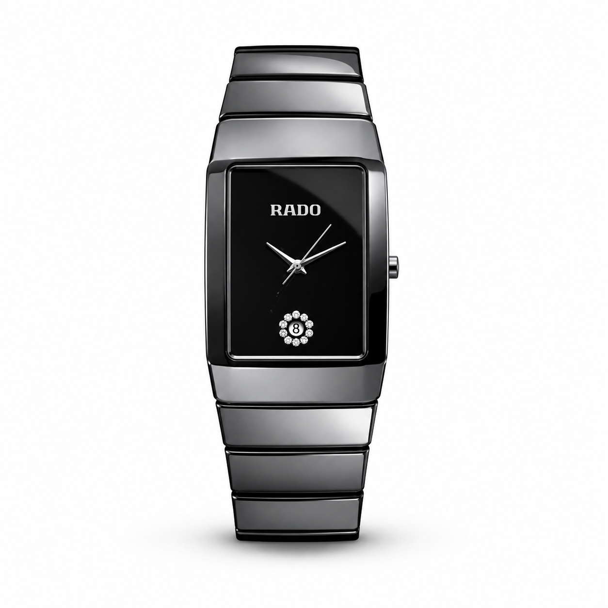 RADO Rectangular Black Dial Watch