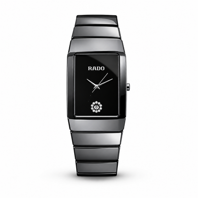 RADO Rectangular Black Dial Watch
