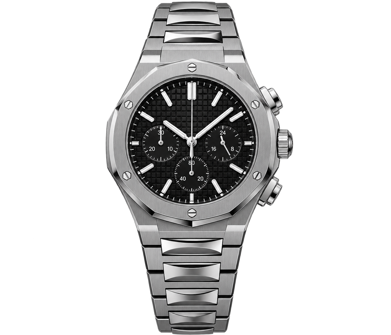 Luxury Silver Chronograph Men's Watch