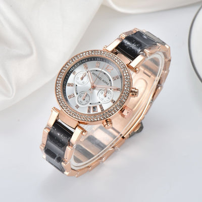 Women’s Rose Gold Crystal Chronograph Watch