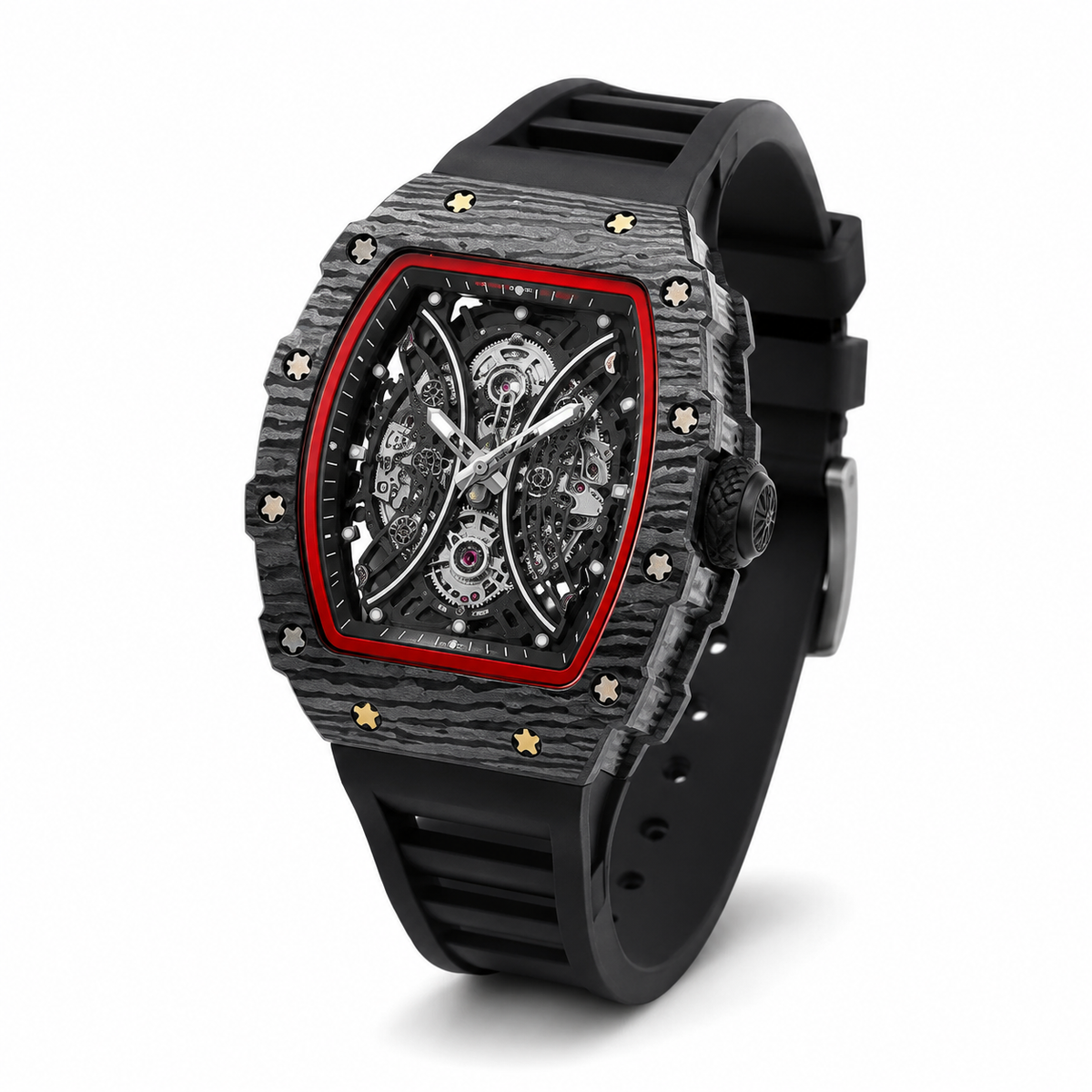 Luxury Black Skeleton Watch for Men