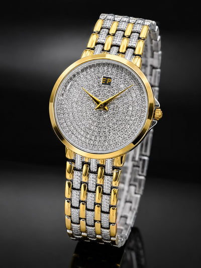 Men's Two-Tone Gold & Silver Luxury Watch
