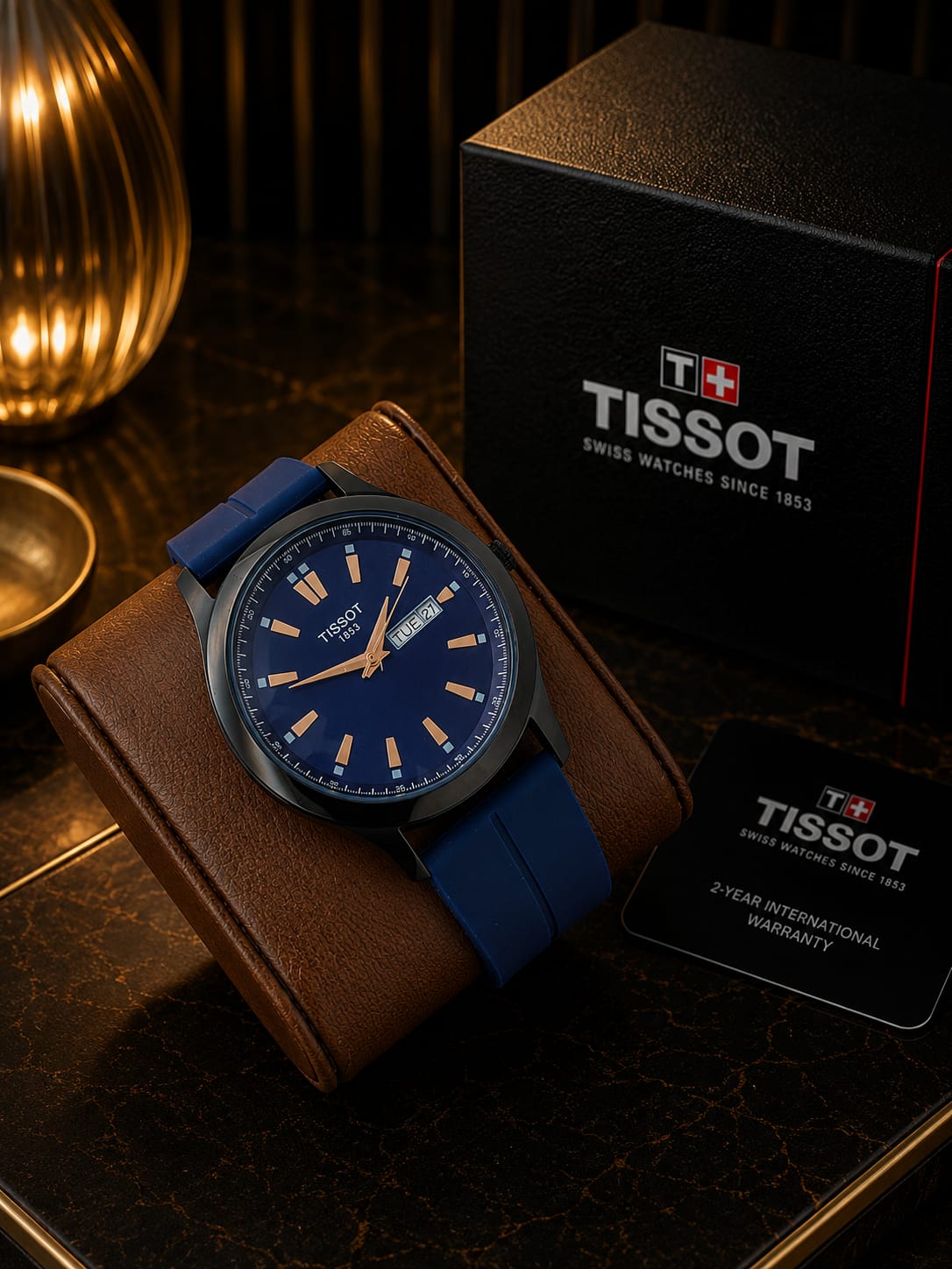 Luxury Light Blue Dial Black