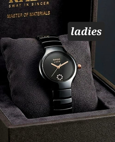 Premium Black Ceramic Couple Watch Set