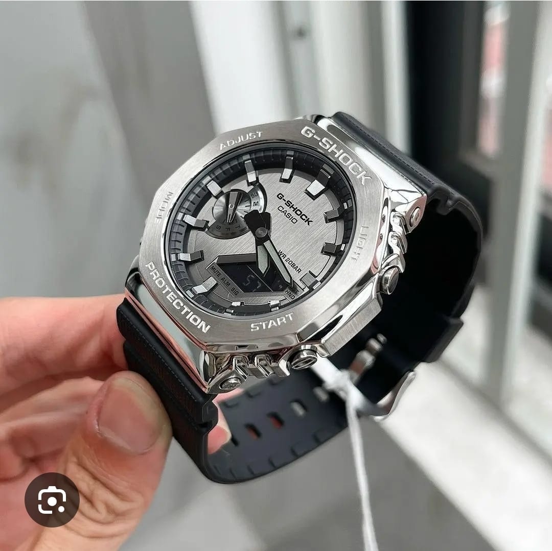 Light Blue Analog-Digital Dial, Silver Case & Black Strap