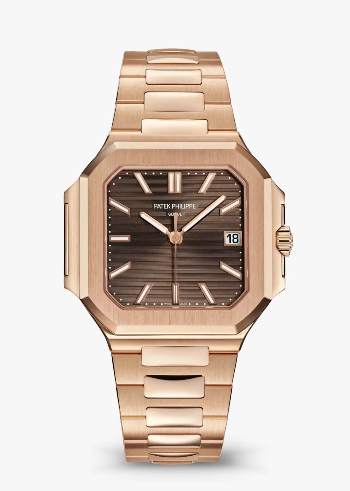 Luxury Rose Gold Men’s Watch with Dark Textured Dial & Date Display