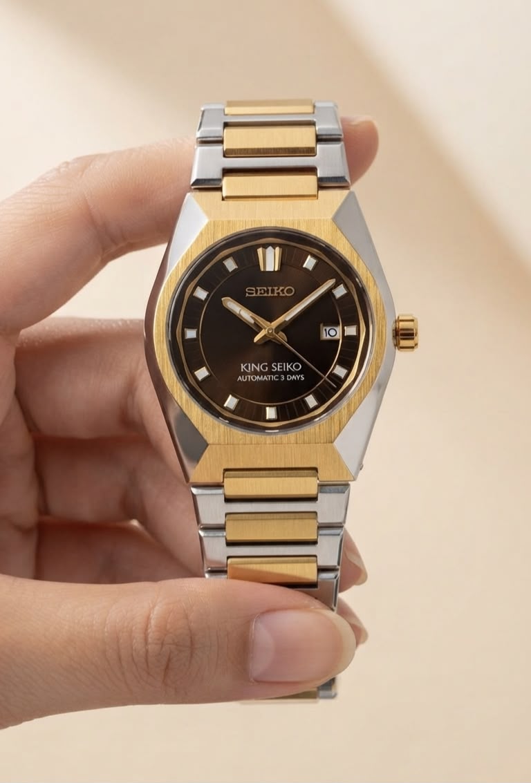 Brown Dial Two-Tone Luxury Automatic Watch
