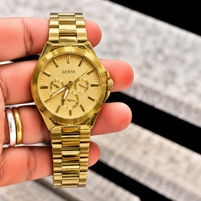 Luxury Gold Tone Chronograph Watch for Men