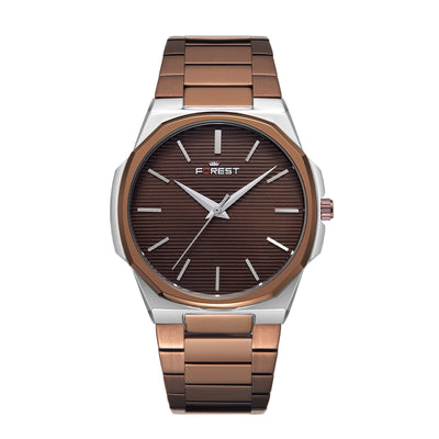 Luxury Silver & Gold Dial Watch for Men