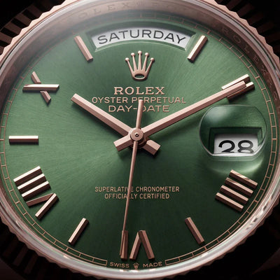 Luxury Rose Gold Green Dial Watch for Men
