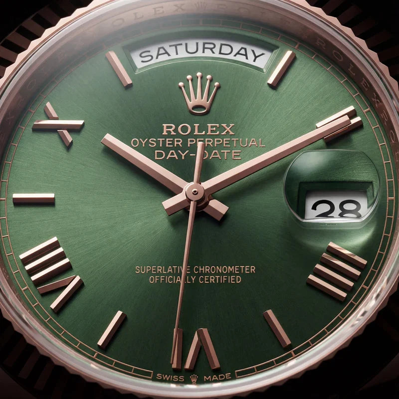 Luxury Rose Gold Green Dial Watch for Men