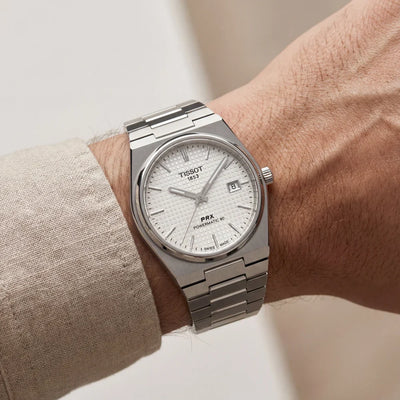 White Dial Stainless Steel Watch for Men