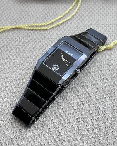 RADO Rectangular Black Dial Watch