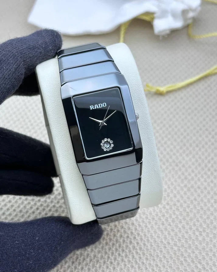 RADO Rectangular Black Dial Watch